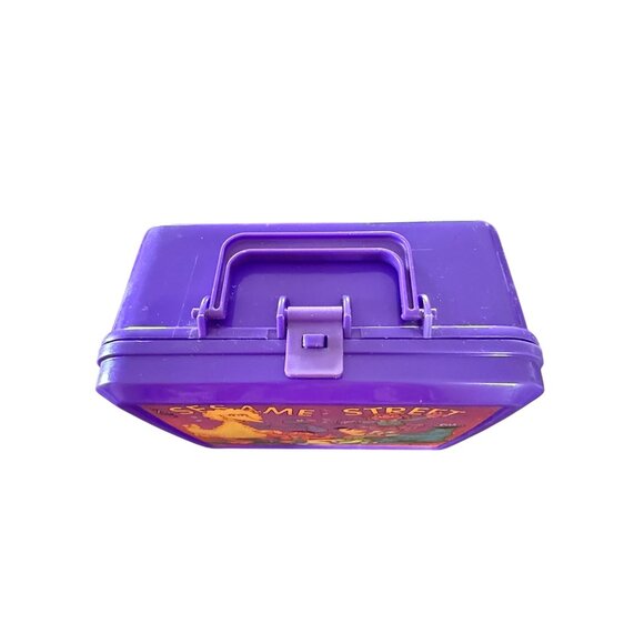 Vintage Aladdin Sesame Street Purple Plastic Lunchbox Big Bird Cookie Monster - Picture 11 of 11